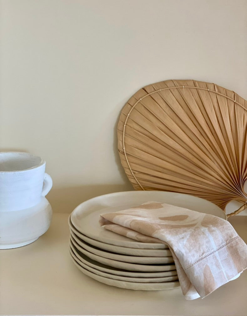 Bleached Monstera Napkin set of 4