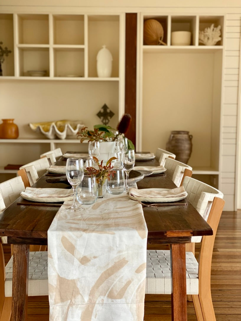 Bleached Monstera Tablecloth